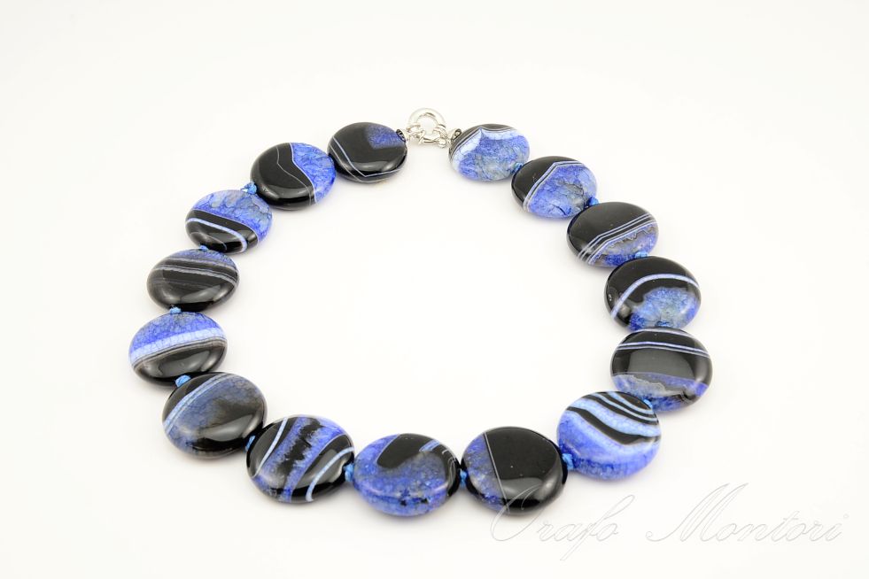 collana agata black/blu